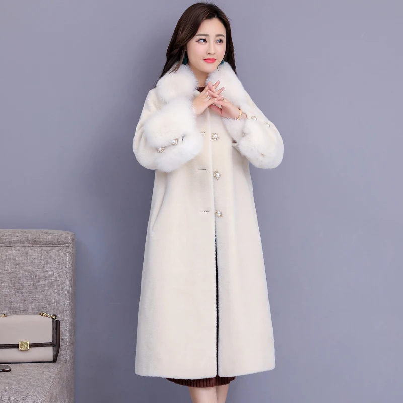 Sheep sheared coat female new fox fur collar section autumn winter plus size fur coats Jacket Thick Warm Fur Long Overcoat M~4XL
Sheep sheared coat female new fox fur collar section autumn winter plus size fur coats Jacket Thick Warm Fur Long Overcoat M~4XL