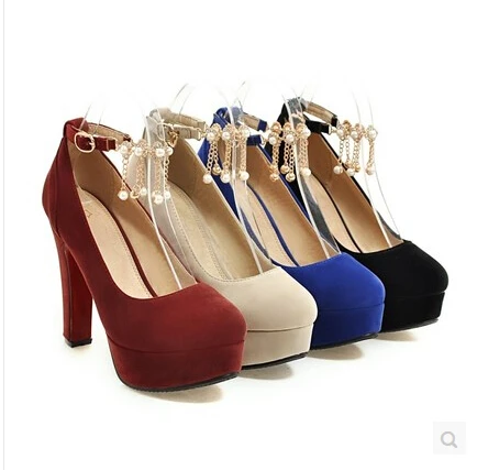 2017 spring and summer new rough with shallow mouth shoes sweet diamond suede sexy high-heeled waterproof platform OL large size
2017 spring and summer new rough with shallow mouth shoes sweet diamond suede sexy high-heeled waterproof platform OL large size