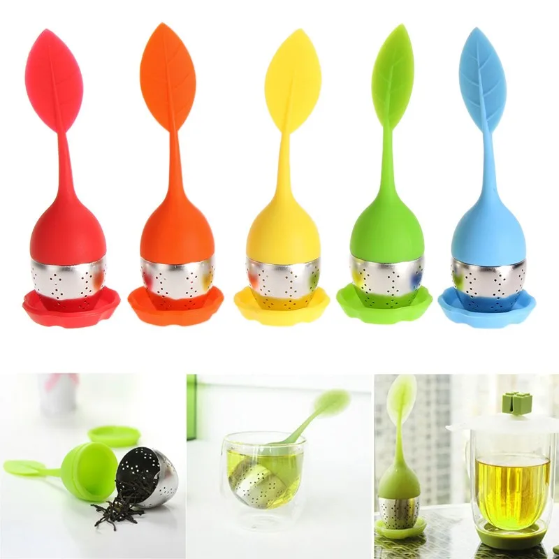 6 Colors Silicone Tea Infuser Reusable Tea Strainer Sweet Leaf with Drop Tray Novelty Tea Ball Herbal Spice Filter Tea Tool 1pcs
6 Colors Silicone Tea Infuser Reusable Tea Strainer Sweet Leaf with Drop Tray Novelty Tea Ball Herbal Spice Filter Tea Tool 1pcs