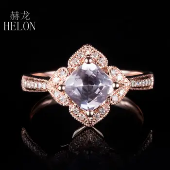 HELON Solid 14K Rose Gold 6.5x6.5mm Cushion 0.98ct Morganite Pave 0.18ct Diamonds Engagement Wedding Ring Women's Jewelry Ring
HELON Solid 14K Rose Gold 6.5x6.5mm Cushion 0.98ct Morganite Pave 0.18ct Diamonds Engagement Wedding Ring Women's Jewelry Ring