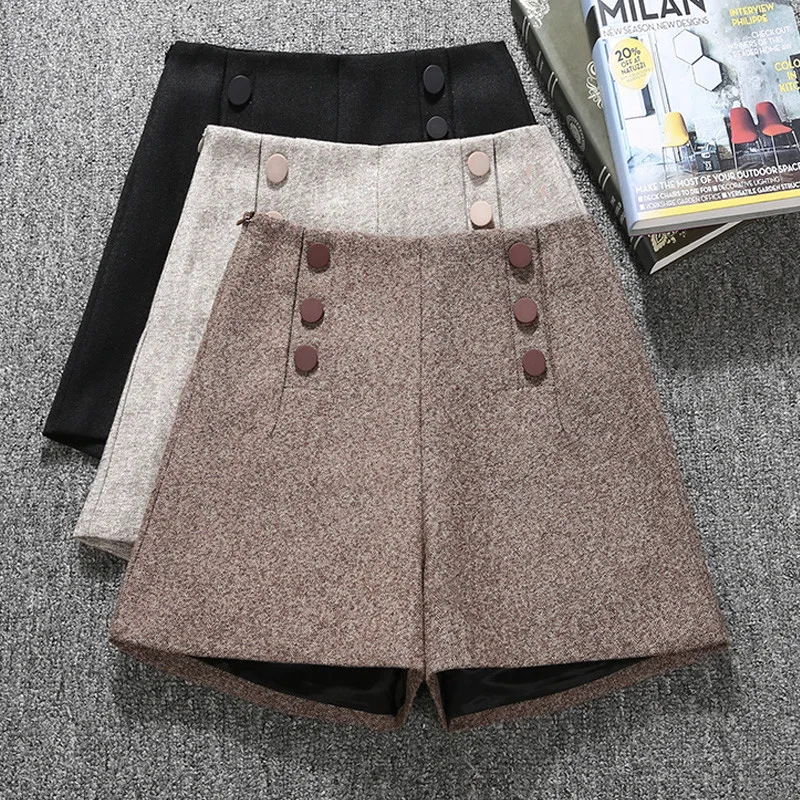 Woolen Shorts Women New Autumn Winter High Waist Short Femme Women Shorts Office Elegant Ladies Wool Suit Wide Leg Shorts C5662
Woolen Shorts Women New Autumn Winter High Waist Short Femme Women Shorts Office Elegant Ladies Wool Suit Wide Leg Shorts C5662