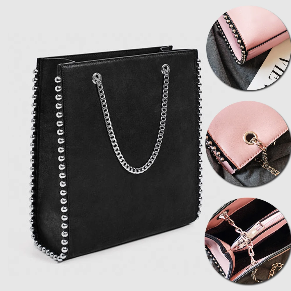 Fashion Bag For Women's Shoulder Bag Rivet Designer Shopping Handbags 2019 Quality PU Leather Chain Tote Girl Lady Crossbody Bag
Fashion Bag For Women's Shoulder Bag Rivet Designer Shopping Handbags 2019 Quality PU Leather Chain Tote Girl Lady Crossbody Bag