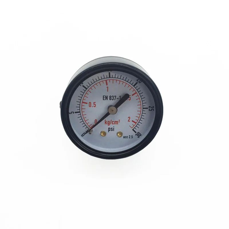 2 Inches Back Mouting Air Pressure Gauge For Gas Liquid Measurement 0-30 PSI (0-2.1KG/CM2) 1/8NPT
2 Inches Back Mouting Air Pressure Gauge For Gas Liquid Measurement 0-30 PSI (0-2.1KG/CM2) 1/8NPT