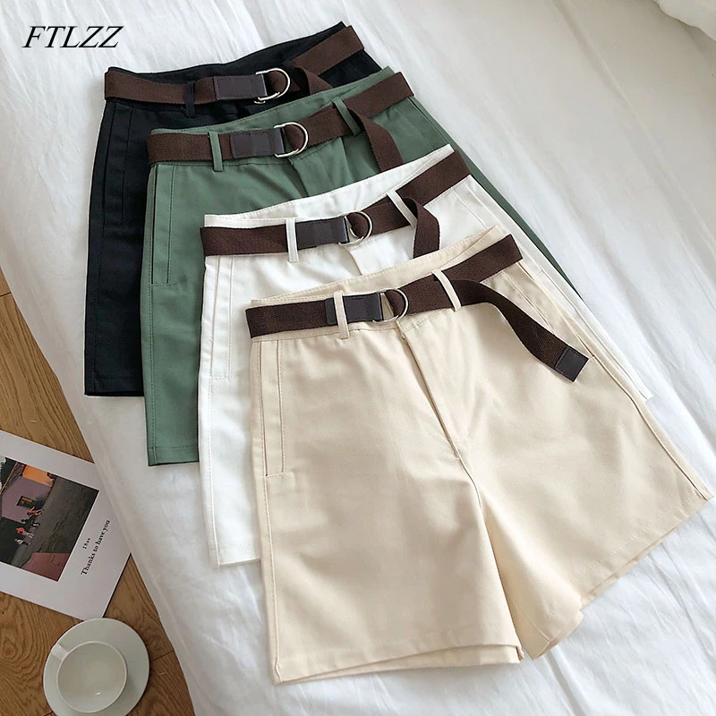FTLZZ Formal Casual Short Women Wide Leg Elastic High Waist With Sashes Trouser Korean Student Casual Green Black Bottoms
FTLZZ Formal Casual Short Women Wide Leg Elastic High Waist With Sashes Trouser Korean Student Casual Green Black Bottoms