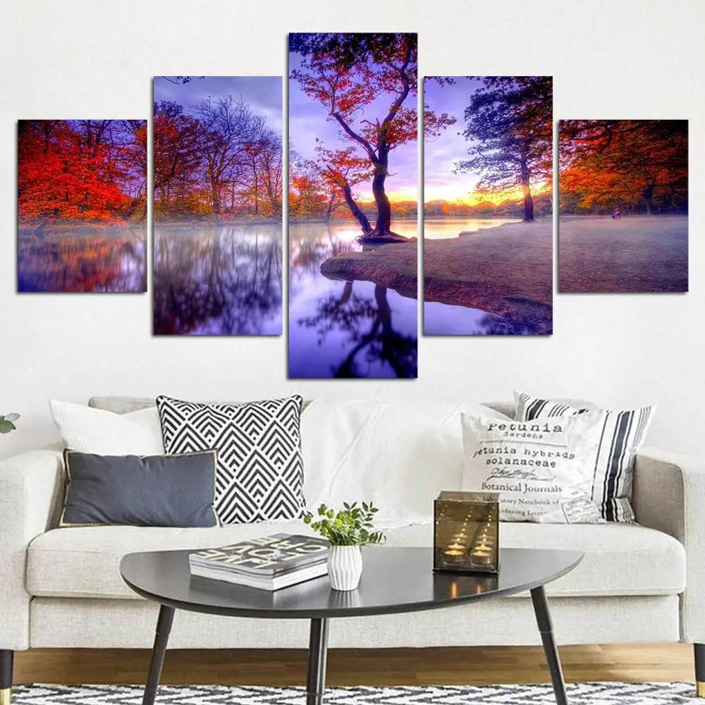 Modular Pictures 5 panels tree lake Poster Wall Art Modular Paintings Wall Pictures Living Room Canvas Painting F484
Modular Pictures 5 panels tree lake Poster Wall Art Modular Paintings Wall Pictures Living Room Canvas Painting F484