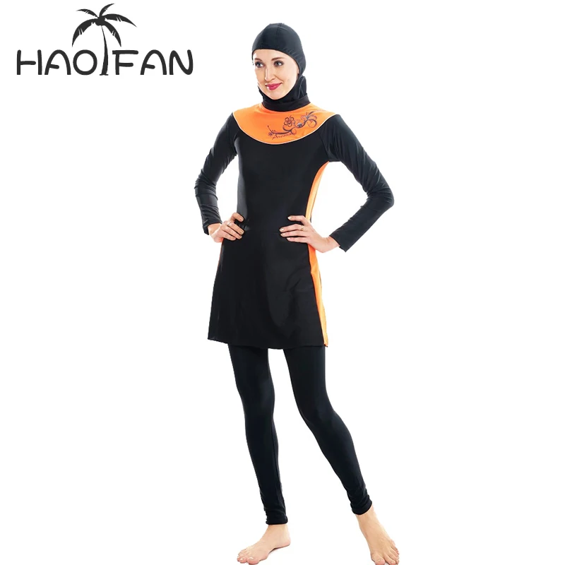 HAOFAN Muslim Swimwear Plus Size Female Bathing Suit Muslim Swimming Beachwear for Women Printing Islamic Swimsuit Full Cover
HAOFAN Muslim Swimwear Plus Size Female Bathing Suit Muslim Swimming Beachwear for Women Printing Islamic Swimsuit Full Cover