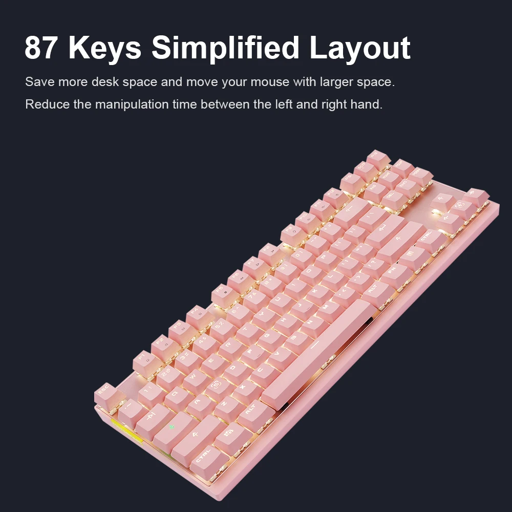 Motospeed Wired / 2.4G Wireless Dual Mode 87 Keys Mechanical Keyboard Backlit Gaming Keyboard Aluminium Alloy Panel
Motospeed Wired / 2.4G Wireless Dual Mode 87 Keys Mechanical Keyboard Backlit Gaming Keyboard Aluminium Alloy Panel