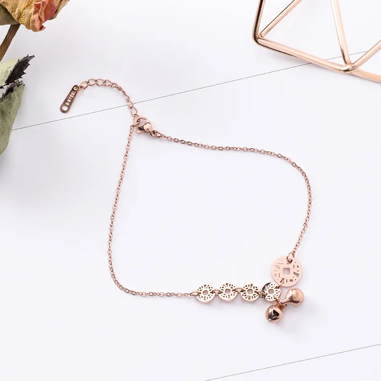 Korean Simple Rose Gold Titanium Steel Chain Hollow Round Coins Lucky Bell Pendant Choker Necklace for Women Party Jewelry Gift
Korean Simple Rose Gold Titanium Steel Chain Hollow Round Coins Lucky Bell Pendant Choker Necklace for Women Party Jewelry Gift