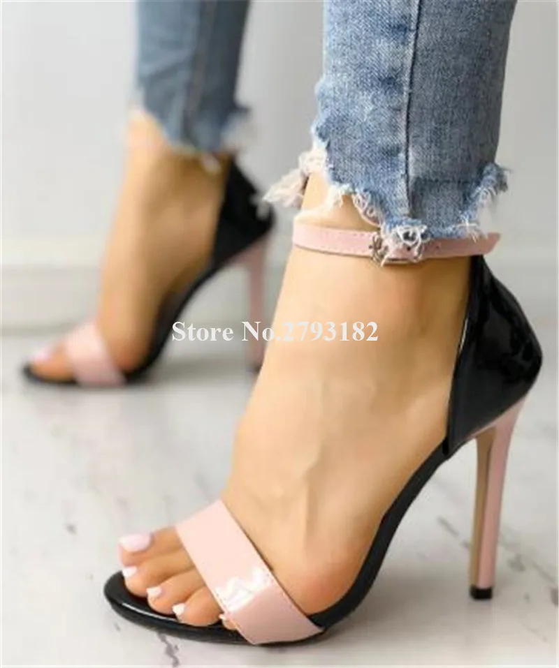 High Quality Women Fashion Open Toe One Strap Stiletto Heel Sandals Ankle Strap Buckle Patchwork High Heel Sandals Dress Shoes
High Quality Women Fashion Open Toe One Strap Stiletto Heel Sandals Ankle Strap Buckle Patchwork High Heel Sandals Dress Shoes