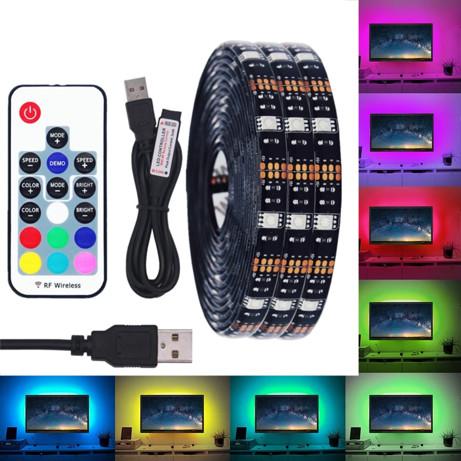 BEIYUN DC 5V USB LED Strip 5050 Waterproof RGB LED Light Flexible 50CM 1M 2M add 3 17Key Remote For TV Background Lighting
BEIYUN DC 5V USB LED Strip 5050 Waterproof RGB LED Light Flexible 50CM 1M 2M add 3 17Key Remote For TV Background Lighting
