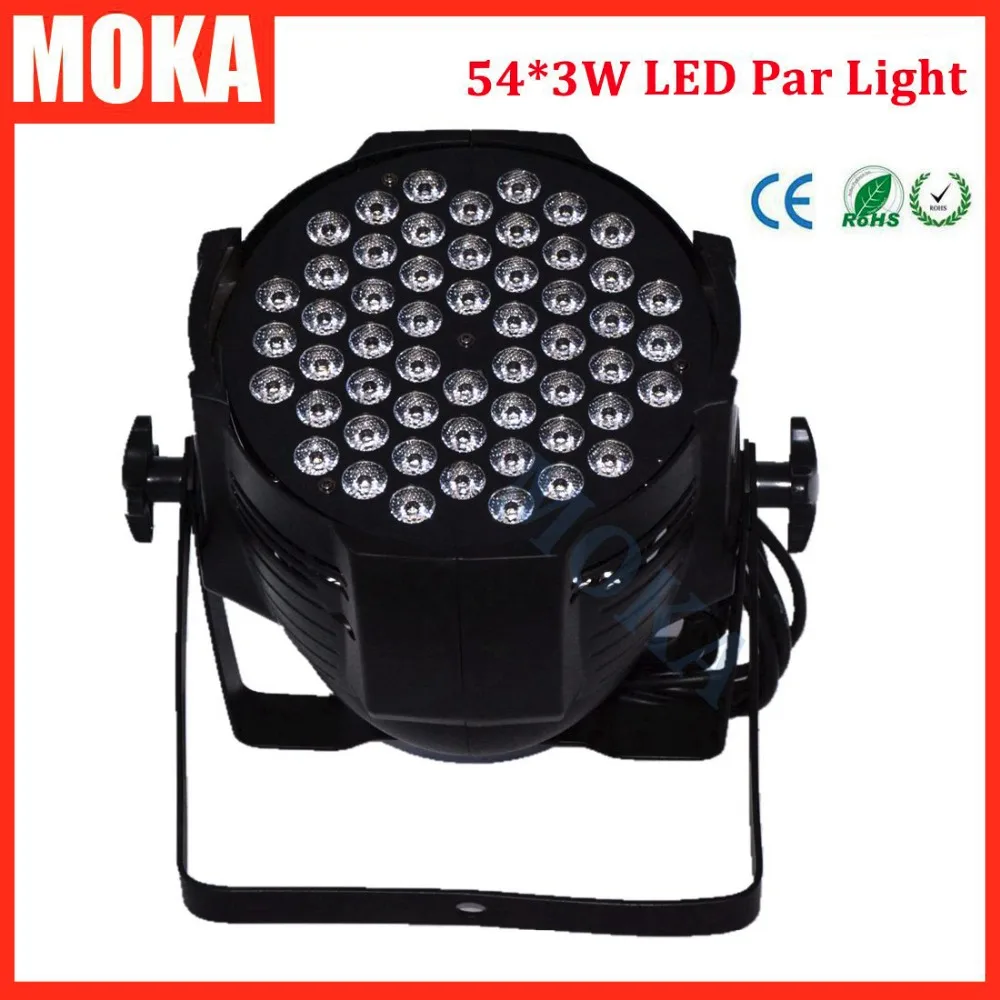 1 Pcs 54*3W LED par light dmx aluminium LED par can DMX 512 led par 64 light stage effect lighting disco bar night club lighting