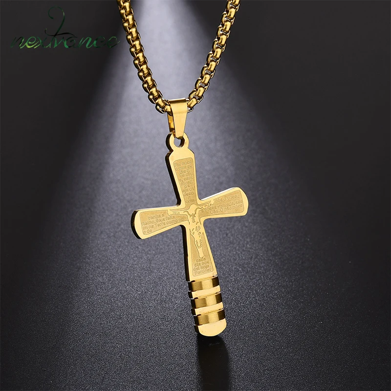 Nextvance Stainless Steel Prayer Cross Pendant Necklaces Gold Juses Scriptures Letter Necklace For Unisex Jewelry Drop Shipping
Nextvance Stainless Steel Prayer Cross Pendant Necklaces Gold Juses Scriptures Letter Necklace For Unisex Jewelry Drop Shipping