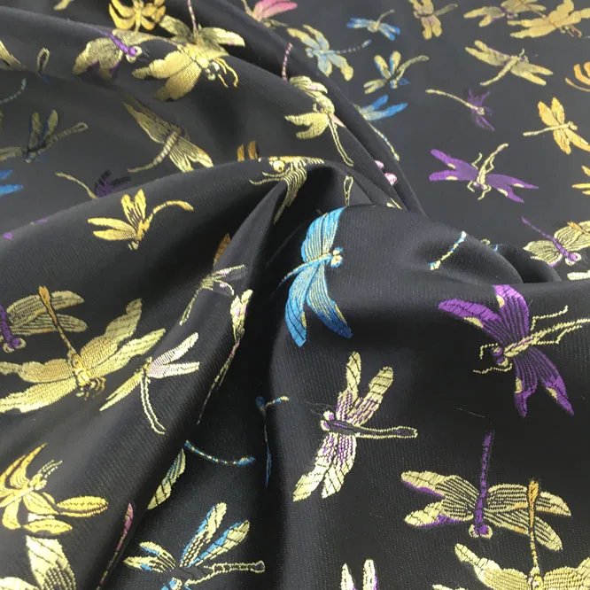 Metallic Jacquard Brocade Fabric, black dragonfly 3D jacquard fabric, yarn dyed fabric for Women Coat Dress Skirt Damask 90*50cm
Metallic Jacquard Brocade Fabric, black dragonfly 3D jacquard fabric, yarn dyed fabric for Women Coat Dress Skirt Damask 90*50cm
