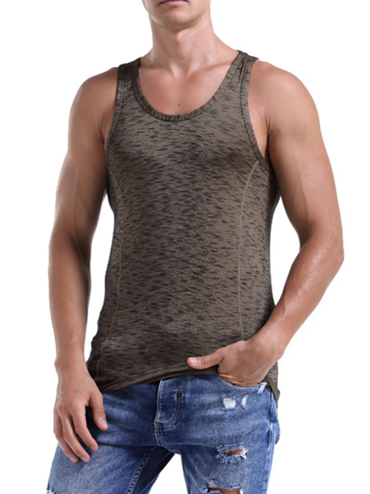 Men Lifting Tanks Vest Summer Cotton Slim Man Bodybuilding Undershirt Fitness Big Size Tops Tees Blue Purple Underwear Clothing | Мужская
