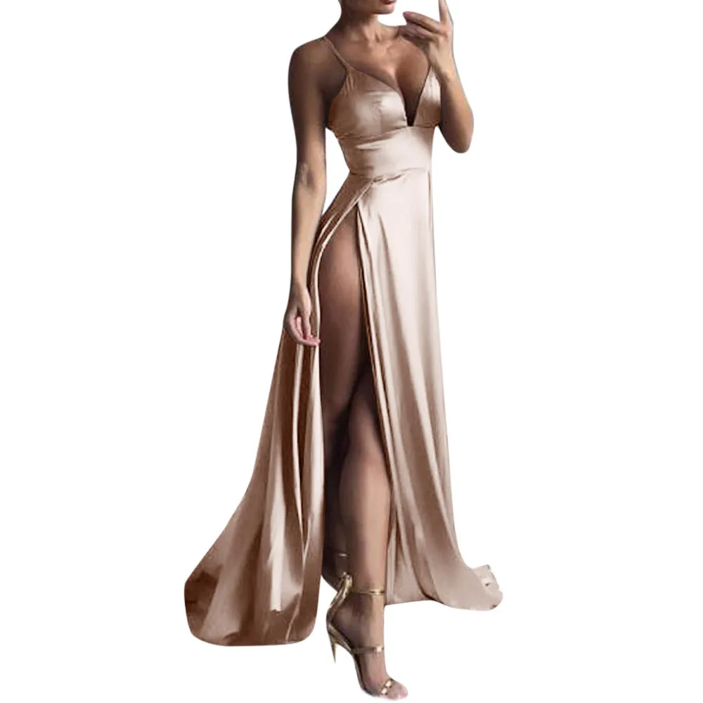 Sexy woman dress High-Split Maxi Dress Solid Spaghetti Strap Party dress Clubwear Summer Dresses vestidos de fiesta 2019 #1227
Sexy woman dress High-Split Maxi Dress Solid Spaghetti Strap Party dress Clubwear Summer Dresses vestidos de fiesta 2019 #1227