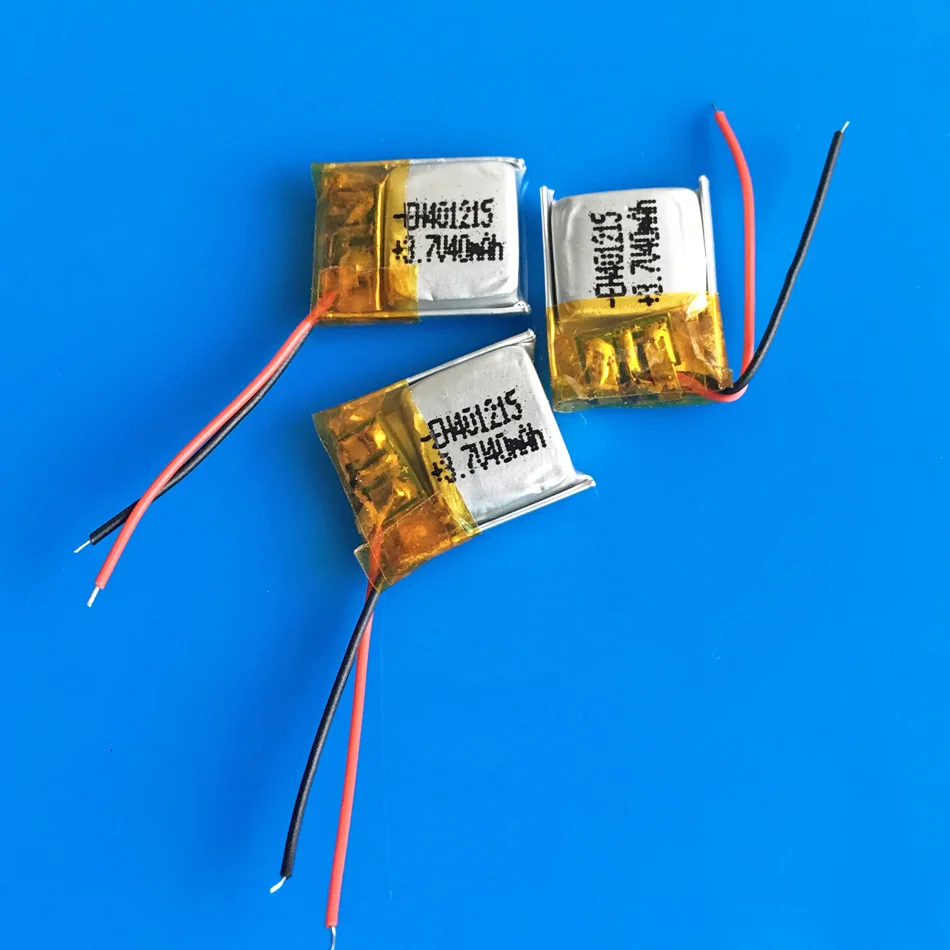 3 pcs 3.7V 40mAh 401215 li ion lithium polymer Lipo rechargeable battery for MP3 MP4 MP5 DIY bluetooth headset video pen
3 pcs 3.7V 40mAh 401215 li ion lithium polymer Lipo rechargeable battery for MP3 MP4 MP5 DIY bluetooth headset video pen