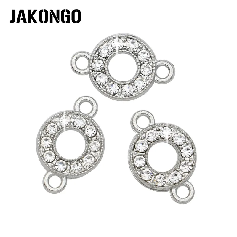 JAKONGO Silver Color Crystal Round Circle Connectors for Jewelry Making Bracelet Jewelry Findings Accessories 13x9mm 5pcs/lot
JAKONGO Silver Color Crystal Round Circle Connectors for Jewelry Making Bracelet Jewelry Findings Accessories 13x9mm 5pcs/lot