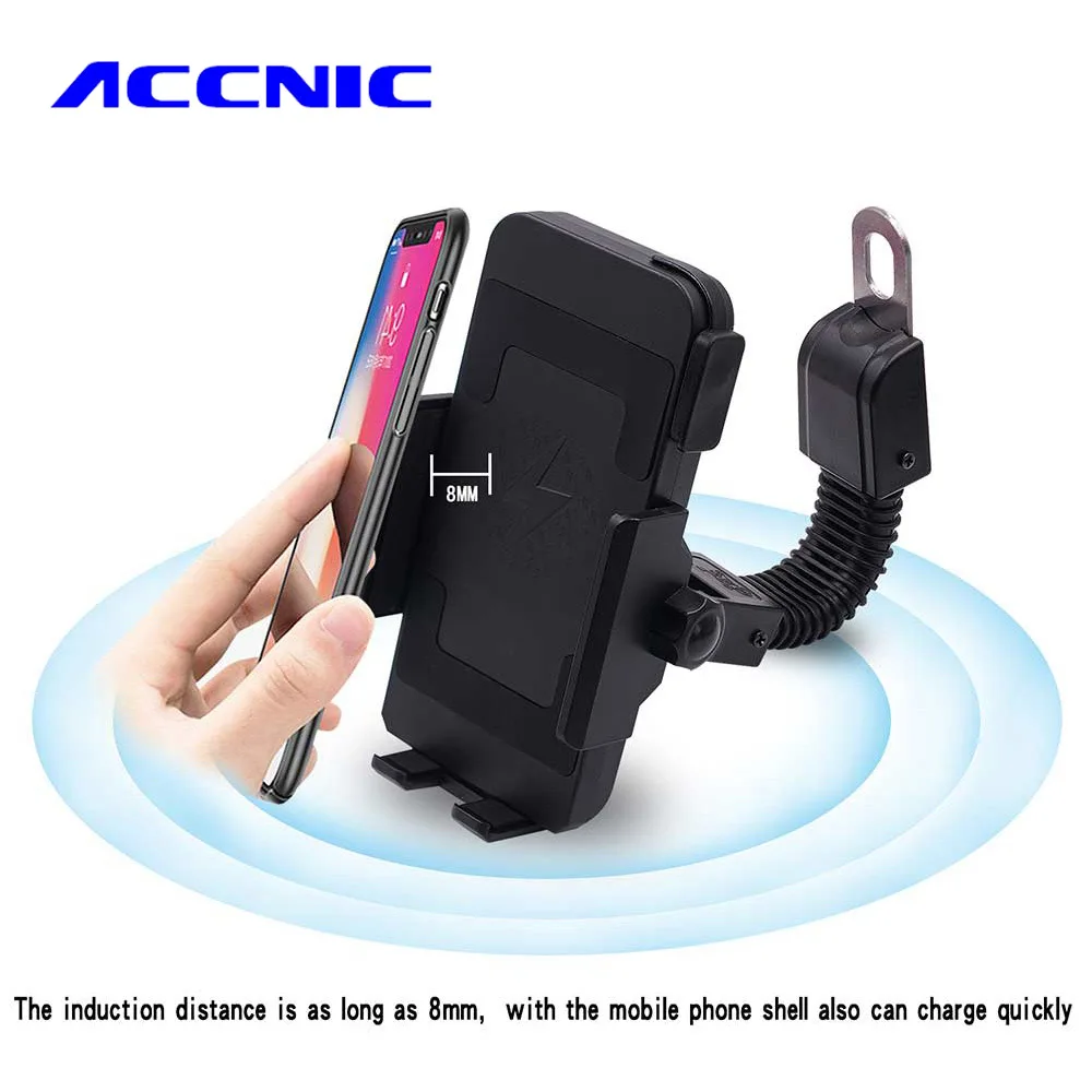 ACCNIC Motorcycle Phone Holder Wireless Charger Qi-Certified10W for Galaxy s10,s10+,s9,s9+,5W for iPhone XR,X ,XSMAX, 8,8PLUS
ACCNIC Motorcycle Phone Holder Wireless Charger Qi-Certified10W for Galaxy s10,s10+,s9,s9+,5W for iPhone XR,X ,XSMAX, 8,8PLUS