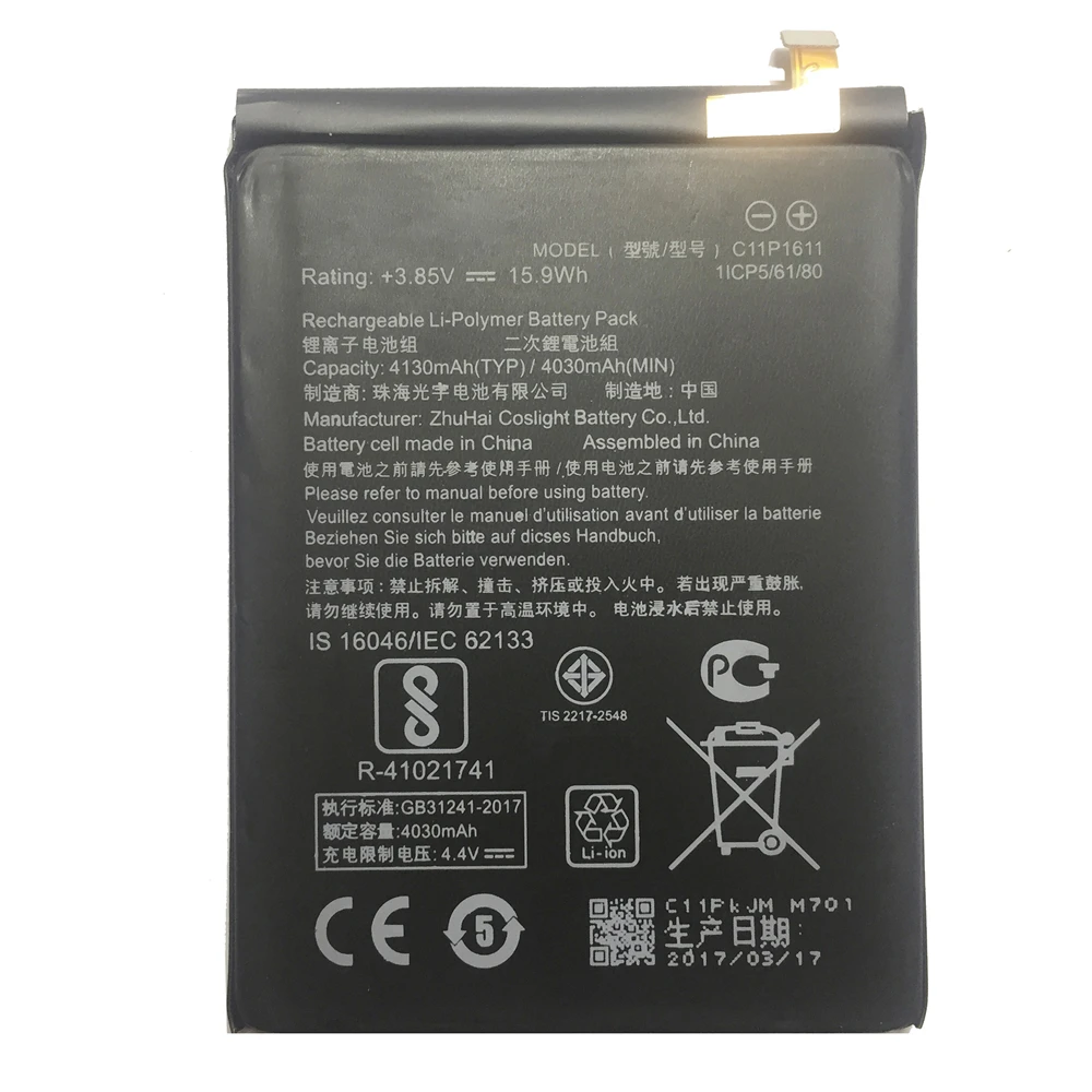 YKaiserin Battery C11P1611 For ASUS Zenfone 3 Max Z3 Max ZC520TL X008DB Peg For ASUS 3 X008 X008D 4130mAh Capacity
YKaiserin Battery C11P1611 For ASUS Zenfone 3 Max Z3 Max ZC520TL X008DB Peg For ASUS 3 X008 X008D 4130mAh Capacity