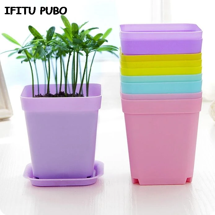 New 10pcs/pack FlowerPot Square Plastic Planter Nursery Garden Desk Home Decor Candy Color 7 Random Colors free shipping GYH
New 10pcs/pack FlowerPot Square Plastic Planter Nursery Garden Desk Home Decor Candy Color 7 Random Colors free shipping GYH
