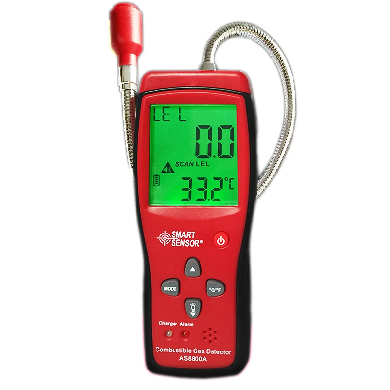 Combustible Gas Detector Gas Analyzer Flammable Natural Gas Leak Location Determine Meter Tester With Sound Light Alarm AS8800A
Combustible Gas Detector Gas Analyzer Flammable Natural Gas Leak Location Determine Meter Tester With Sound Light Alarm AS8800A