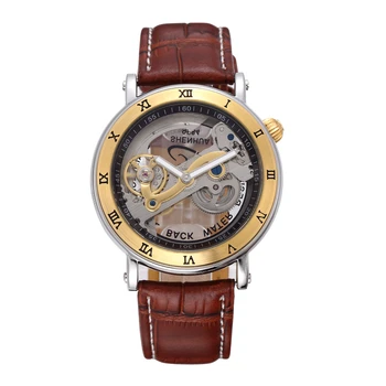 SHENHUA Punk Gold Case Transparent Diamond Skeleton Crystal Inlaid Men Automatic Mechanical Brown Leather Bracelet Wrist Watch
SHENHUA Punk Gold Case Transparent Diamond Skeleton Crystal Inlaid Men Automatic Mechanical Brown Leather Bracelet Wrist Watch