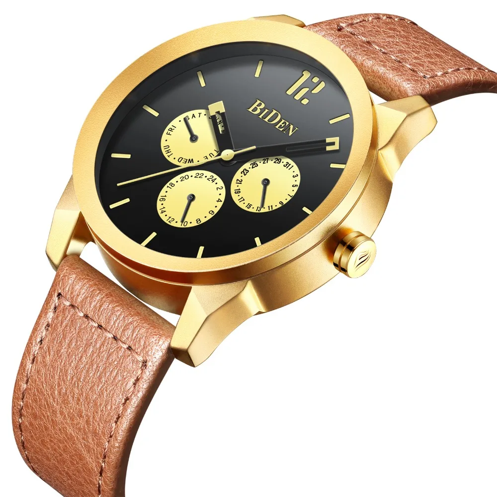 mens wristwatches quartz genuine leather BIDEN brand man watches waterproof men's clocks calendar week watch Citizen movement
mens wristwatches quartz genuine leather BIDEN brand man watches waterproof men's clocks calendar week watch Citizen movement