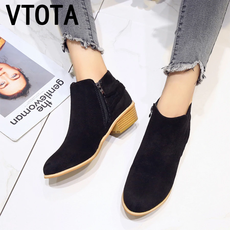 VTOTA Women Ankle Boots Pointed Toe Side Zip Thick Heel Boots Martin Boots 2018 Autumn New Fashion Woman Shoes With Casual Boots
VTOTA Women Ankle Boots Pointed Toe Side Zip Thick Heel Boots Martin Boots 2018 Autumn New Fashion Woman Shoes With Casual Boots
