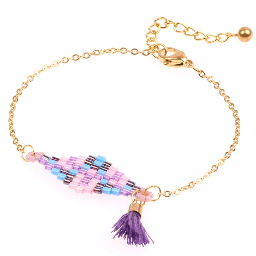 Trendy Miyuki Glass Beads Bracelet Women Girl Handmade Stainless Steel Tassel Rainbow Boho Bracelets Female Pulsera Dropshipping
Trendy Miyuki Glass Beads Bracelet Women Girl Handmade Stainless Steel Tassel Rainbow Boho Bracelets Female Pulsera Dropshipping