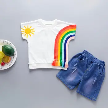 New Baby Boy Clothes Set Summer Rainbow Tassel Top+Short Pants 2 Pieces Clothes Suit Boys Girl Cotton Suit for 1~3Y4 s/l
New Baby Boy Clothes Set Summer Rainbow Tassel Top+Short Pants 2 Pieces Clothes Suit Boys Girl Cotton Suit for 1~3Y4 s/l
