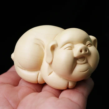 Poplar Wood Carving Piglet Animal Ornaments Carving Handlebars Home craft gifts jewelry tea fortune favors pigs 
Poplar Wood Carving Piglet Animal Ornaments Carving Handlebars Home craft gifts jewelry tea fortune favors pigs