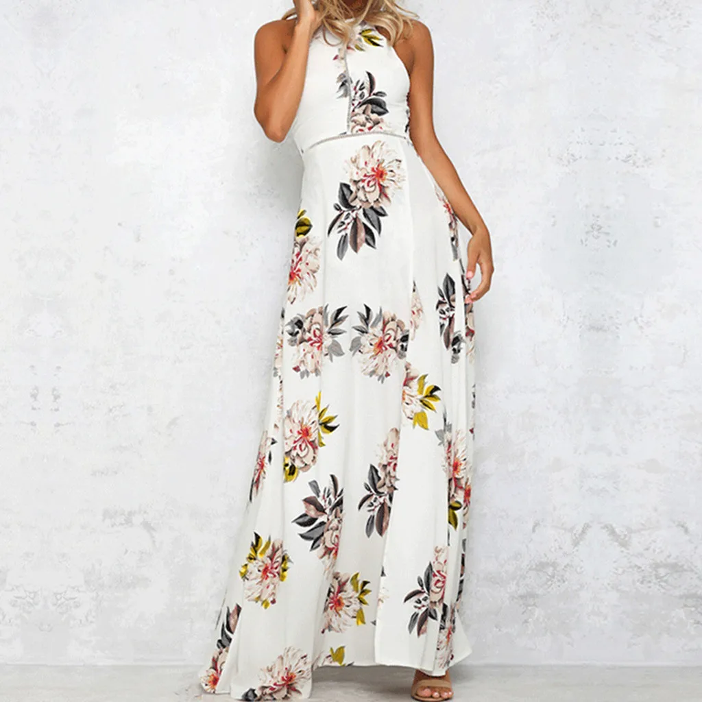 Women's Summer Flower Chiffon Sleeveless Dress Ladies Bohemian Waist Long Dresses Sexy Womens Floral Printed Sundresses Femme
Women's Summer Flower Chiffon Sleeveless Dress Ladies Bohemian Waist Long Dresses Sexy Womens Floral Printed Sundresses Femme