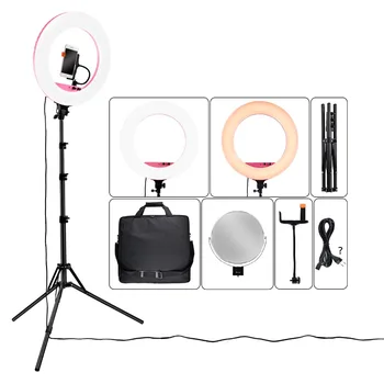 Mamen 80W LF-R480 Dimmable Photography Ring Light 3200-5800K 480pcs Beads LED Light Ring + Light Stand Mirror For Phone Camera
Mamen 80W LF-R480 Dimmable Photography Ring Light 3200-5800K 480pcs Beads LED Light Ring + Light Stand Mirror For Phone Camera