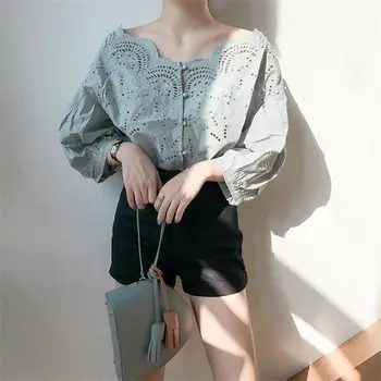Summer Women's Shirts Korean Ulzzang Lovely Casual Vintage Openwork Lace Shirt Female Sweet Ins Chic Top For Women Punk Tunic
Summer Women's Shirts Korean Ulzzang Lovely Casual Vintage Openwork Lace Shirt Female Sweet Ins Chic Top For Women Punk Tunic