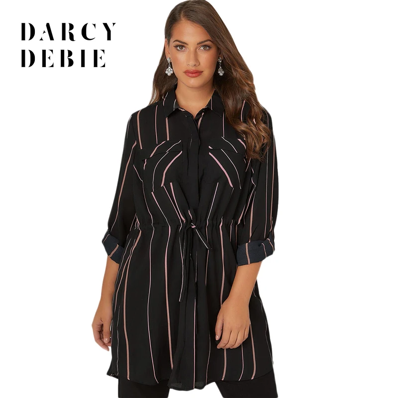 Darcydebie Plus Size Stripe Office Lady Blouses Large Size Turn-down Collar Female Clothing Big Size Brief Women Tops 3XL-7XL
Darcydebie Plus Size Stripe Office Lady Blouses Large Size Turn-down Collar Female Clothing Big Size Brief Women Tops 3XL-7XL