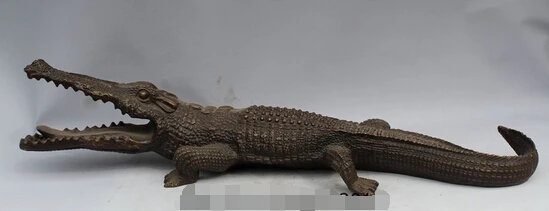 wholesale factory 25"China lifelike Bronze ocean Chordata Bronze carvings crocodile cayman Statue 
wholesale factory 25"China lifelike Bronze ocean Chordata Bronze carvings crocodile cayman Statue