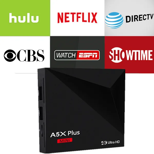 A5X PLUS Mini 1/8G Android TV Box with 1 year Netflix/HULU/Directv/CBS account warranty work in Set top box Smarttv smartPhone
A5X PLUS Mini 1/8G Android TV Box with 1 year Netflix/HULU/Directv/CBS account warranty work in Set top box Smarttv smartPhone