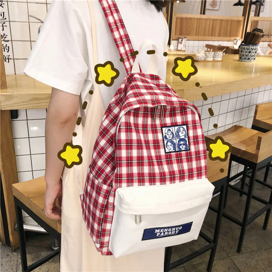 Harajuku Lattice Panelled Women Backpacks Cartoon Anime Schoolbag For Teenage Girl Bookbags Women Large Capacity Travel Backpack
Harajuku Lattice Panelled Women Backpacks Cartoon Anime Schoolbag For Teenage Girl Bookbags Women Large Capacity Travel Backpack