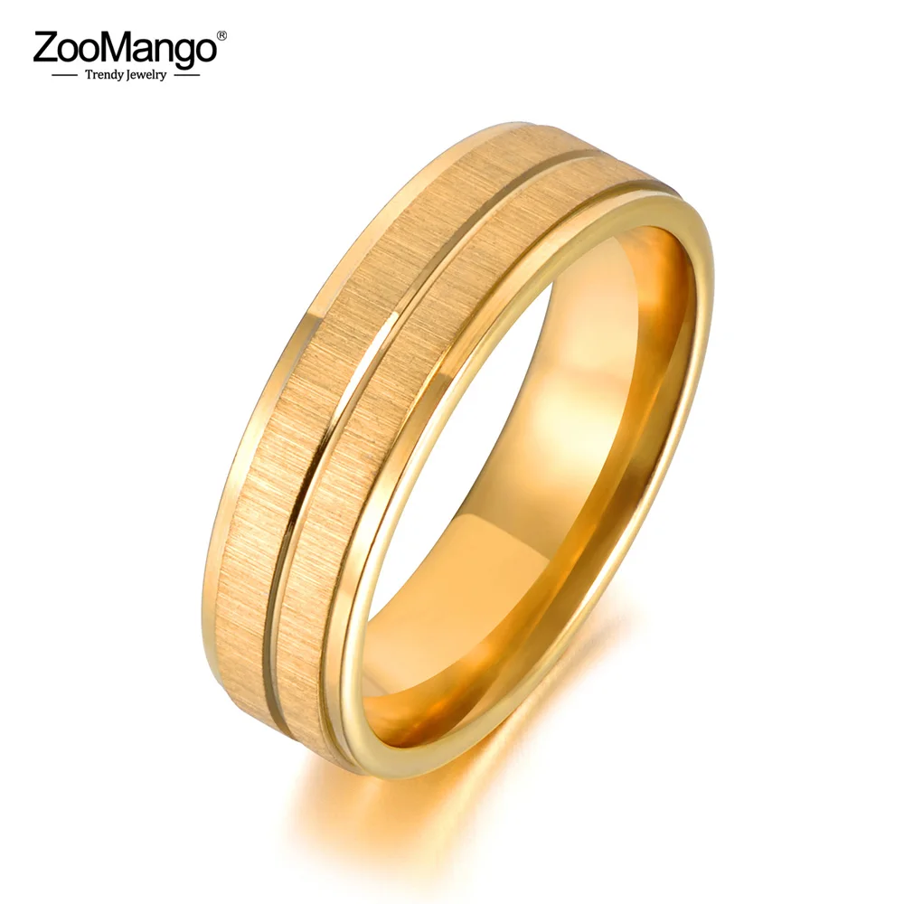 Фото Женское креативное кольцо ZR18119 из матовой нержавеющей стали золотого | Обручальные кольца (33003914021)