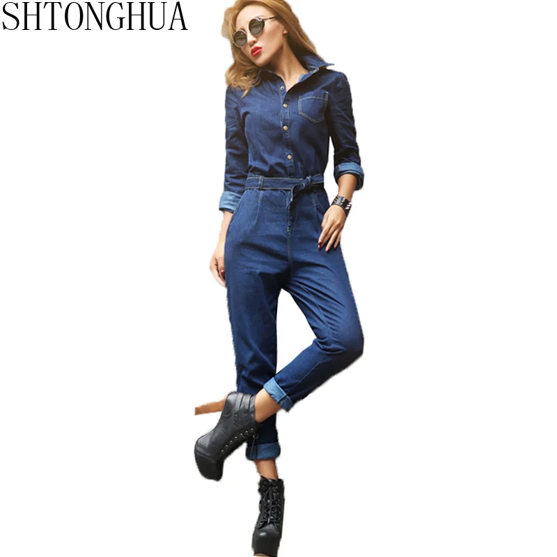 SHTONGHUA NEW 2019 Spring European jumpsuit womens blue Lapel collar denim jumpsuit bodysuit plus size jumpsuits wish pocket
SHTONGHUA NEW 2019 Spring European jumpsuit womens blue Lapel collar denim jumpsuit bodysuit plus size jumpsuits wish pocket
