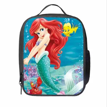 

The Little Mermaid Ariel Lunch Bag With Shoulder Strap Balanced Day Insulated Fresh Lunch Bags Custom Name Boxes for Kids School