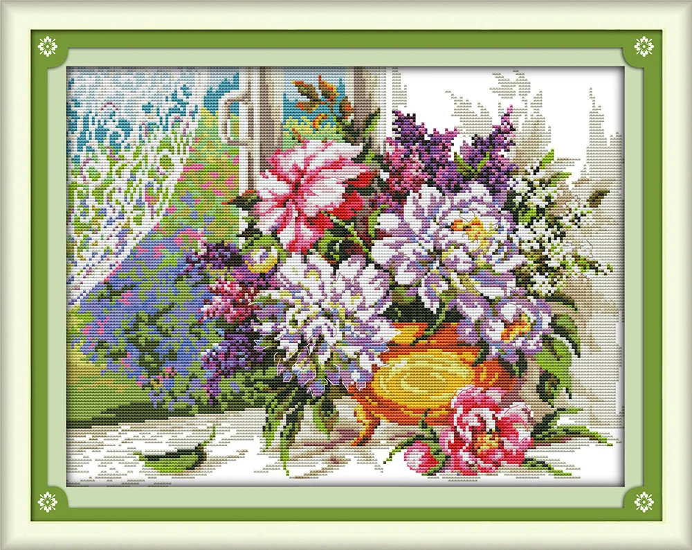 Joy Sunday Flowers on the windowsill DMC Counted Chinese Cross Stitch Kits printed Cross-stitch set Embroidery Needlework
Joy Sunday Flowers on the windowsill DMC Counted Chinese Cross Stitch Kits printed Cross-stitch set Embroidery Needlework