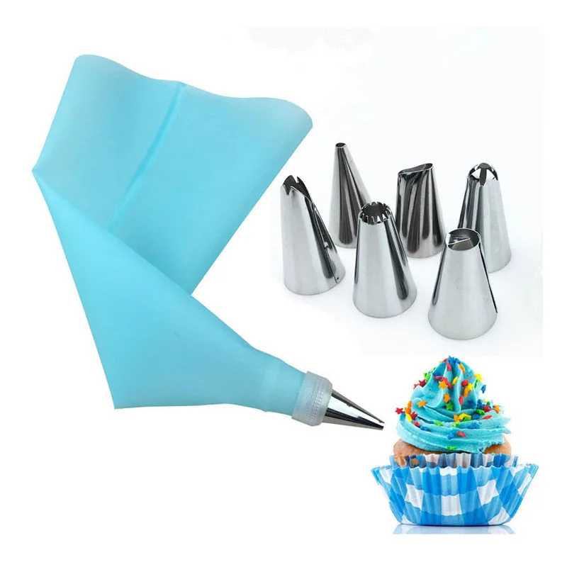8 PCS/set Silicone Kitchen Accessories Icing Piping Cream Pink Pastry Bag + 6 Stainless Steel Nozzle DIY Cake Decorating Tips
8 PCS/set Silicone Kitchen Accessories Icing Piping Cream Pink Pastry Bag + 6 Stainless Steel Nozzle DIY Cake Decorating Tips