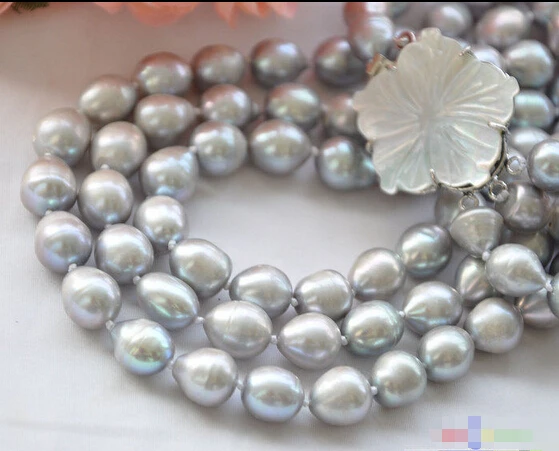 HOT## Wholesale FREE SHIPPING >>>P4443 3row 19" 12mm NATURE GRAY RICE freshwater pearl necklace
HOT## Wholesale FREE SHIPPING >>>P4443 3row 19" 12mm NATURE GRAY RICE freshwater pearl necklace