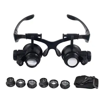 10X 15X 20X 25X Portable Head Wearing Double Eye Magnifying Glass 2 LED/8 Lens Jewelry Watchmaker Magnifiers Eyewear
10X 15X 20X 25X Portable Head Wearing Double Eye Magnifying Glass 2 LED/8 Lens Jewelry Watchmaker Magnifiers Eyewear