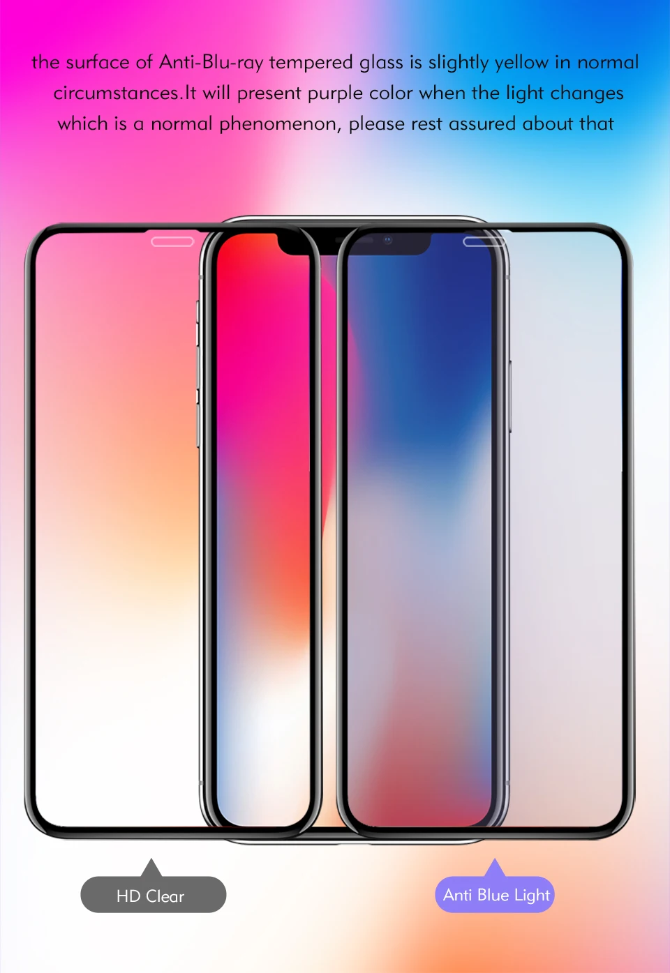 3D Curved Edge Anti Blue Light Glass For iPhone X Screen Protector Exhaust Automatically & & Without Bubbles For iPhone X Glass (11)