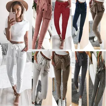 2018 Women Sexy Fashion Striped Slim Skinny Casual High Waist Pencil Long Pants Trousers Flat Drawstring Bodycon Solid Pants
2018 Women Sexy Fashion Striped Slim Skinny Casual High Waist Pencil Long Pants Trousers Flat Drawstring Bodycon Solid Pants