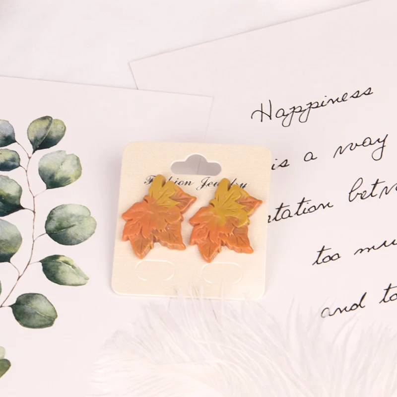 GuanLong Trendy Yellow Leaf Resin Fashion Earrings for Women Big Acrylic Drop Earring for Girls New Party Jewelry Brincos 2019 (4)