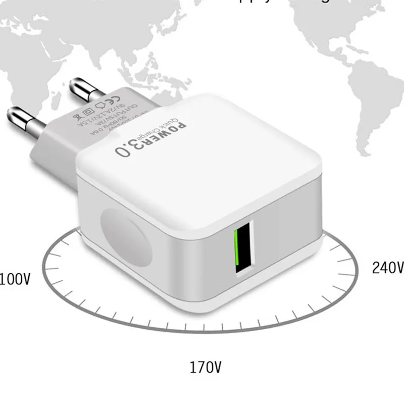 Quick Charge QC 3.0 USB Fast Charger Wall Travel Power Adapter EU Plug for Samsung S9 Xiaomi mi 8 Huawei Mobile Phone Charger
Quick Charge QC 3.0 USB Fast Charger Wall Travel Power Adapter EU Plug for Samsung S9 Xiaomi mi 8 Huawei Mobile Phone Charger