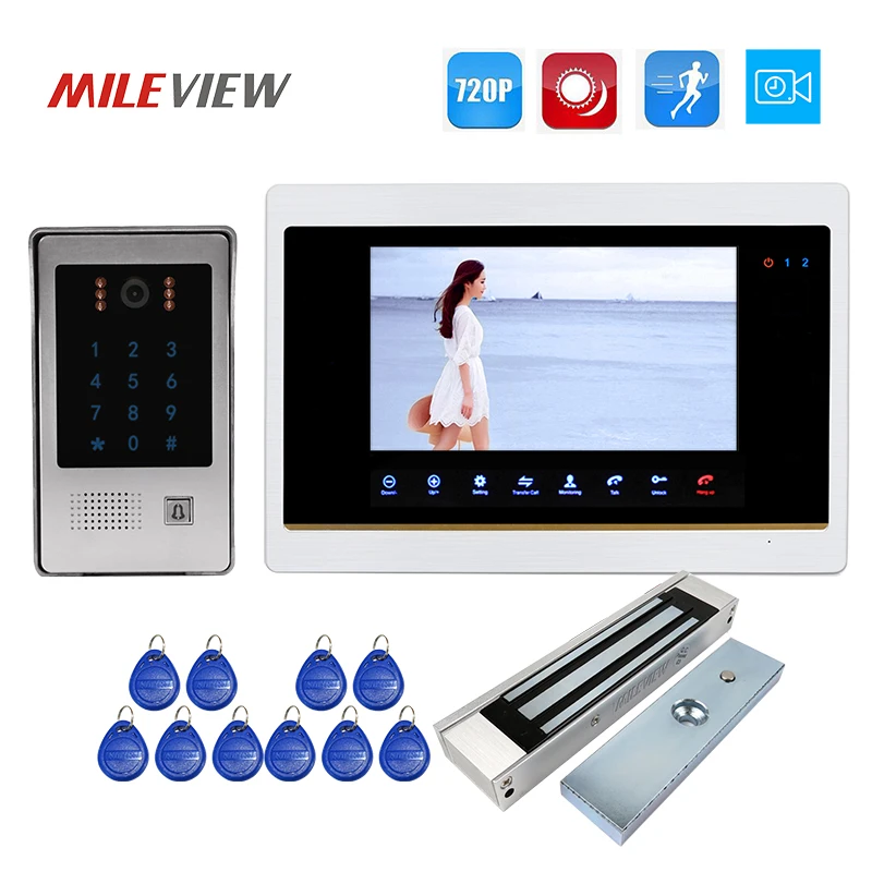 1.0MP 720P AHD 7" Screen Video Door Phone Video Intercom Record System Code Keypad RFID Unlock Doorbell Camera Magnetic Lock
1.0MP 720P AHD 7" Screen Video Door Phone Video Intercom Record System Code Keypad RFID Unlock Doorbell Camera Magnetic Lock